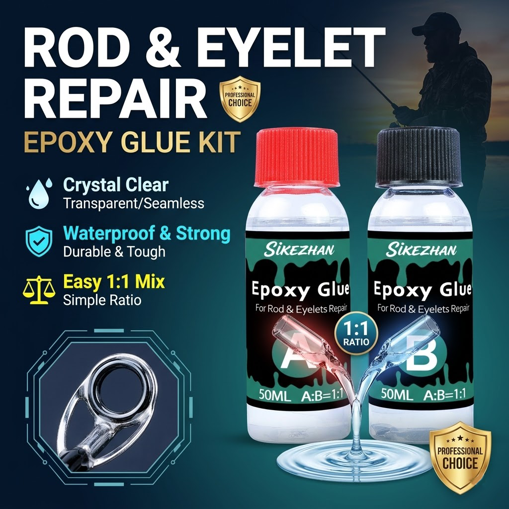 Fishing Rod Repair Kit - Clear 2-Part Fishing Rod Epoxy Repair