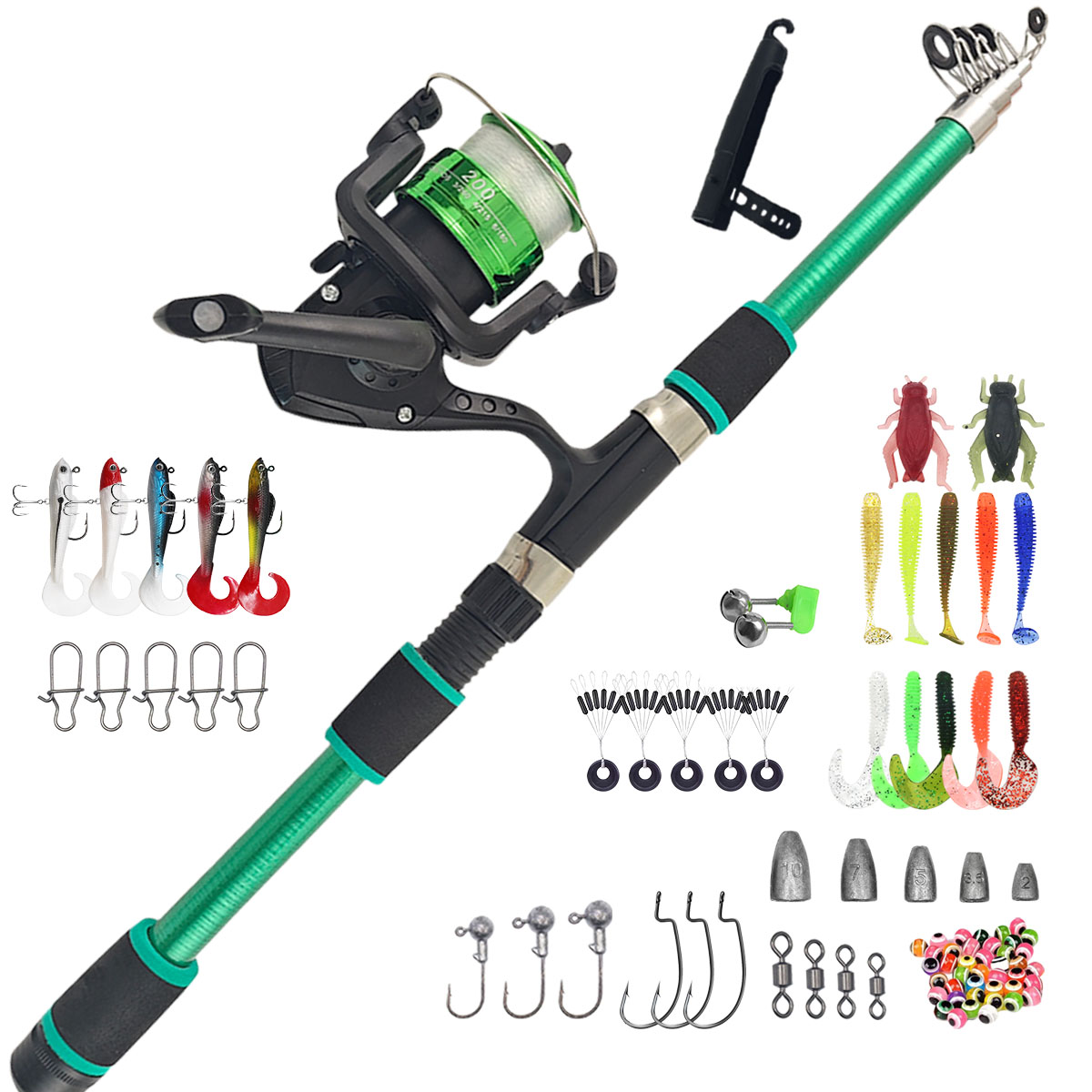 Portable Telescopic Fishing Ro - đánh giá và giá Fishing Rod Combo