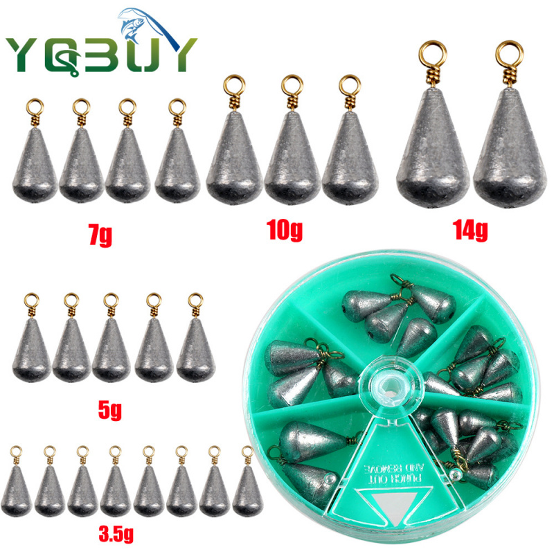21PCSBoxed olive-shaped lead s - đánh giá và giá Fishing Rod Casting