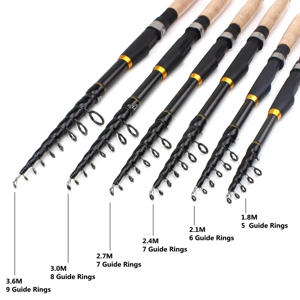 1.8m 2.1m 2.4m 2.7m 3.0m 3.6m  - đánh giá và giá Fishing Rod Surf