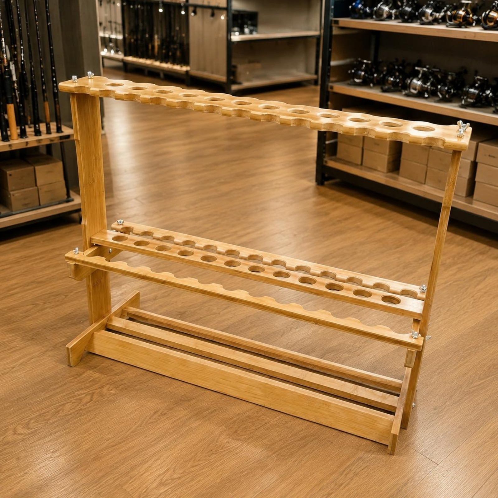 Bamboo Fishing Rod Rack Circul - đánh giá và giá Fishing Rod Rack