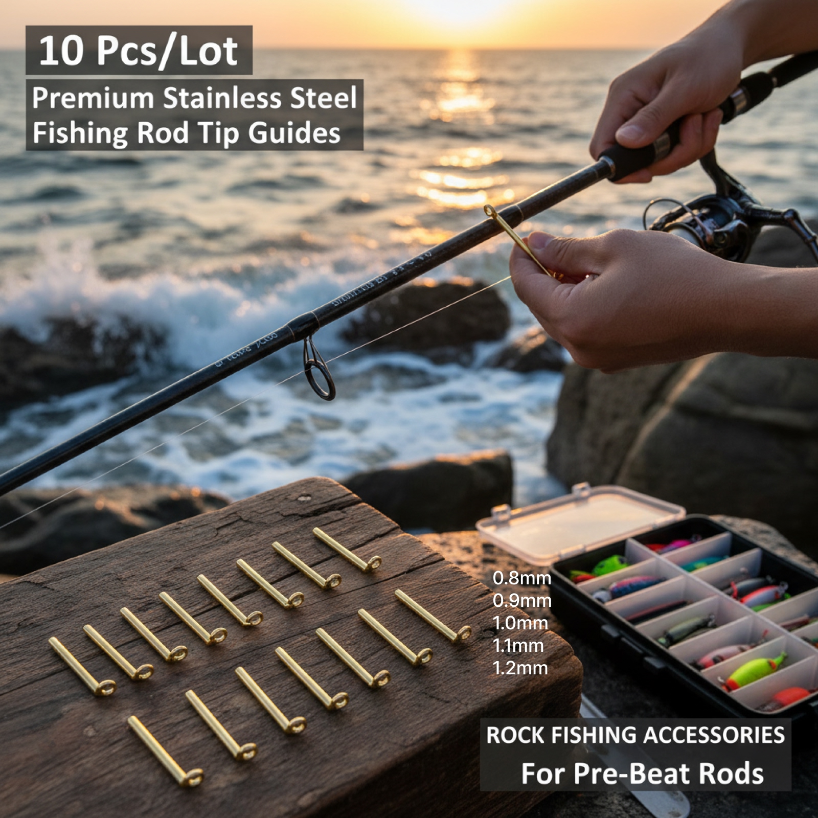 10pcs Fishing Rod Guides Tip T - đánh giá và giá Fishing Rod Building Kit