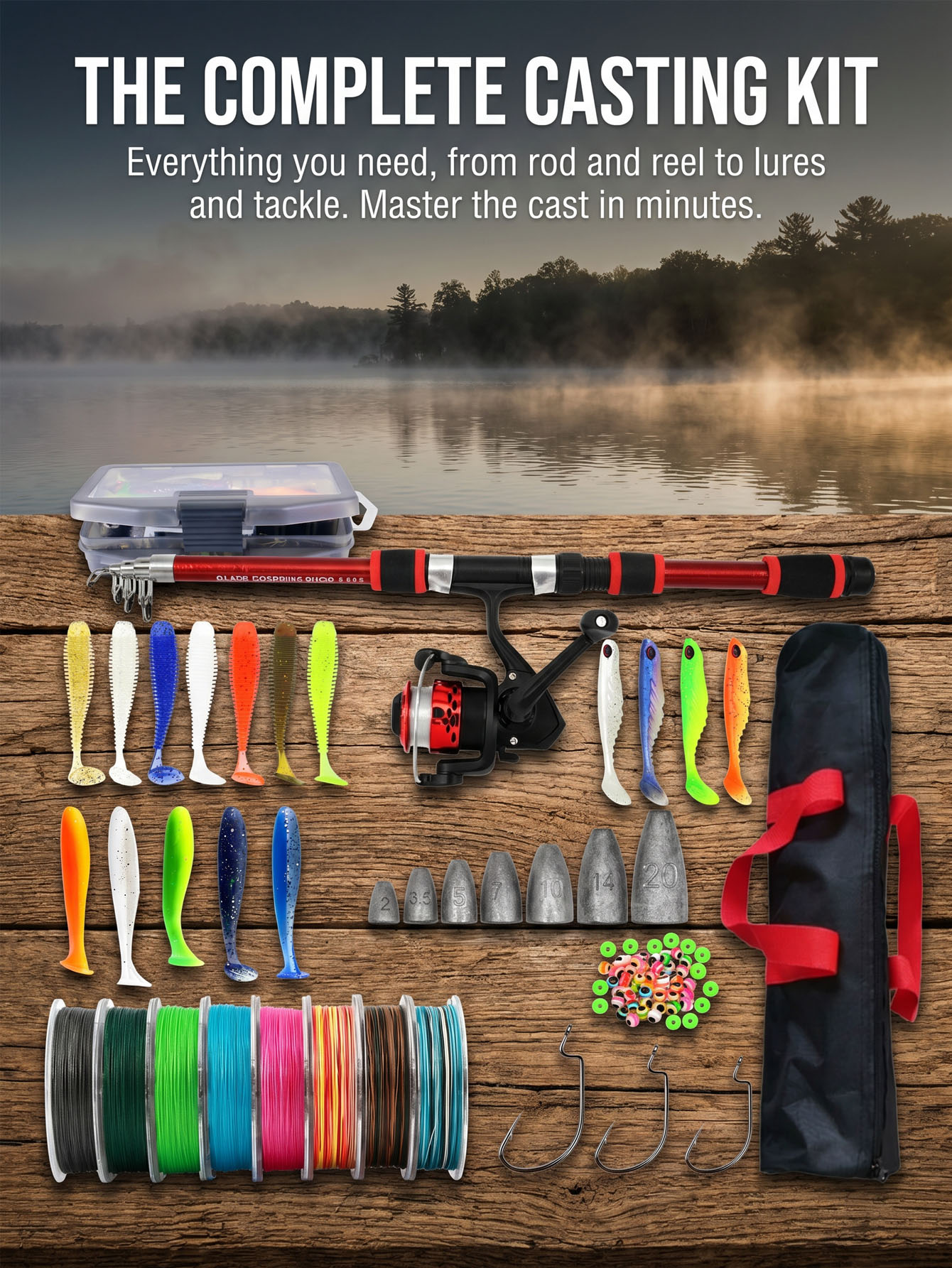 Fishing Rod Reel Combos Collap - đánh giá và giá Fishing Rod Combo