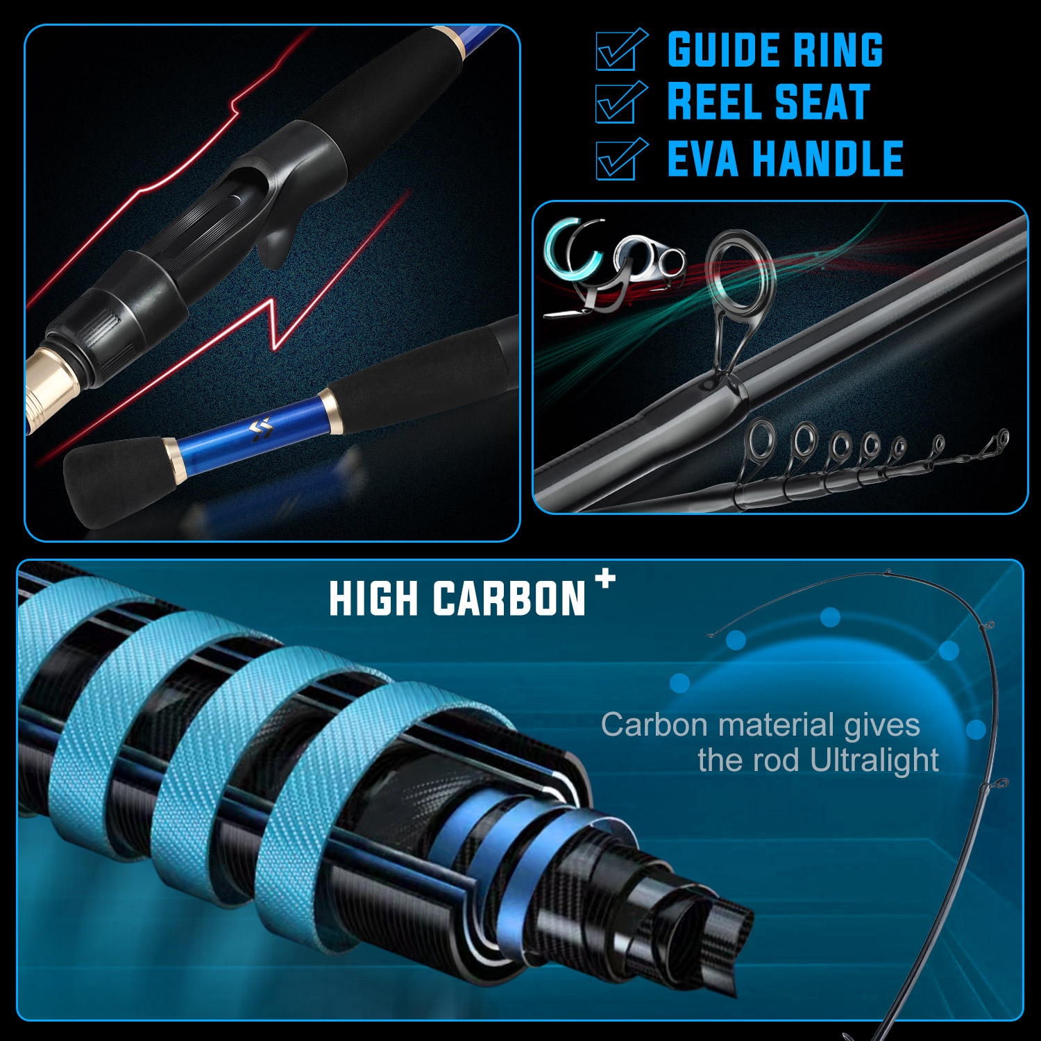 Sougayilang Fishing Set with C - đánh giá và giá Fishing Rod Carbon Fiber